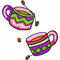 Mugs Embroidery Design 3 Mugs Embroidery Design 3